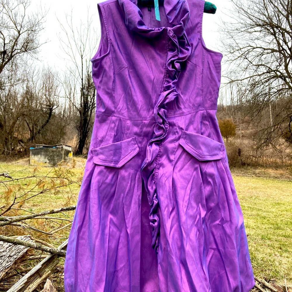 Samuel Dong Frosted Purse Peplem Dress